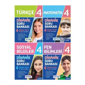 4. Sınıf 4'lü Dinamik Serisi Türkçe Matematik Sosyal Bilgiler Fen Soru Bankası - Tudem Yayınları