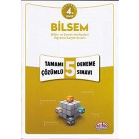 4. Sınıf Bilsem Tamamı Çözümlü 5 Deneme Sınavı - Editör Yayınları Komisyon