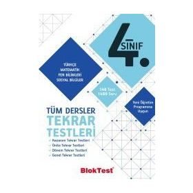 4. Sınıf Bloktest Tüm Dersler Tekrar Testleri Tudem Yayınları