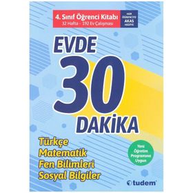 4. Sınıf Evde 30 Dakika Soru Ev Çalışması Tudem Yayınları