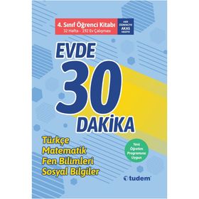 4. Sınıf Evde 30 Dakika Soru Ev Çalışması Tudem Yayınları