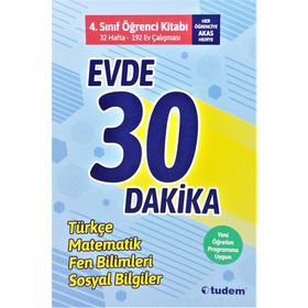 4. Sınıf Evde 30 Dakika Soru Ev Çalışması Tudem Yayınları