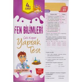 4.Sınıf Fen Bilimleri Yaprak Test-Güneş Yayınları