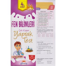 4.Sınıf Fen Bilimleri Yaprak Test-Güneş Yayınları