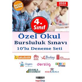 4. Sınıf Özel Okul Bursluluk Sınavı Karma 10 Marka 10 Deneme - Hepsikitap Yayınları