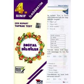 4. Sınıf Sosyal Bilgiler Çek Kopart Yaprak Test - Açı Yayınları