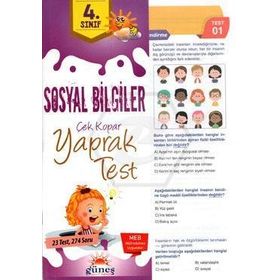 4.Sınıf Sosyal Bilgiler Yaprak Test-Güneş Yayınları