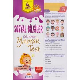 4.Sınıf Sosyal Bilgiler Yaprak Test-Güneş Yayınları