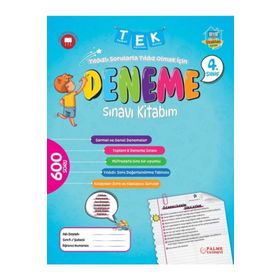 4. Sınıf Tek Deneme Sınavı Kitabım Palme Yayınları