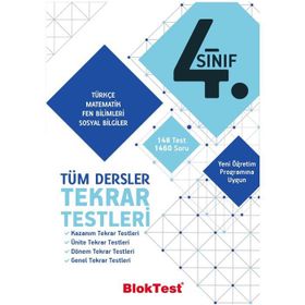 4. Sınıf Tüm Dersler Tekrar Testleri Bloktest Yayınları