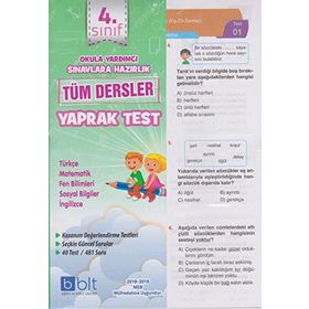 4 Sınıf Tüm Dersler Yaprak Test Bulut Eğitim Ve Kültür Yayınları