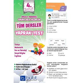 4 Sınıf Tüm Dersler Yaprak Test Bulut Eğitim Ve Kültür Yayınları