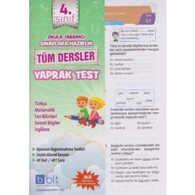 4 Sınıf Tüm Dersler Yaprak Test Bulut Eğitim Ve Kültür Yayınları