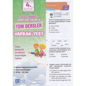 4 Sınıf Tüm Dersler Yaprak Test Bulut Eğitim Ve Kültür Yayınları
