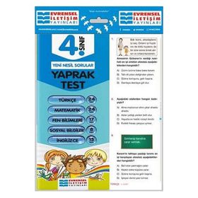 4. Sınıf Tüm Dersler Yaprak Testler Kollektif Evrensel İletişim Yayınları