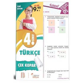 4. Sınıf Türkçe Çek Kopar Yaprak Test-Benim Hocam & Eğitim Dünyası