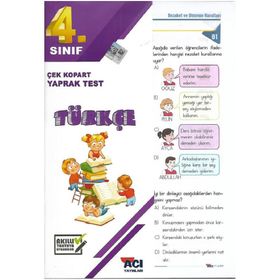 4. Sınıf Türkçe Çek Kopart Yaprak Test - Açı Yayınları