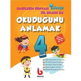 4. Sınıf Türkçe Harflerin Dünyası Okuduğunu Anlamak Bilimetik Yayınları