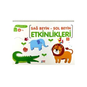 4 Yaş Sağ Beyin - Sol Beyin Etkinlikleri-Minik Ada Yayınları