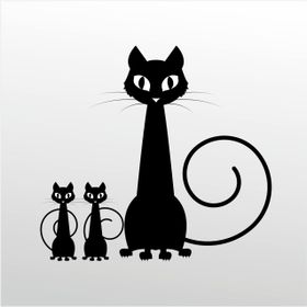 40 cm Aile Kedisi Folyo Sticker