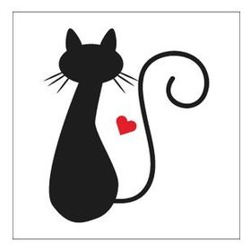 40 cm Kalpli Kedi Folyo Sticker