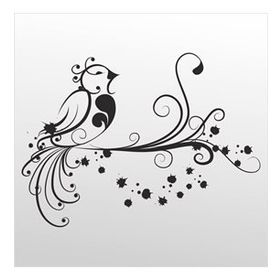 40 cm Kuş Deseni Folyo Sticker