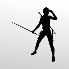 40 cm Samurai Folyo Sticker