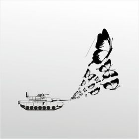 40 cm Tank Ve Kelebek Folyo Sticker