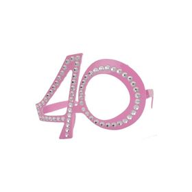 40 Yaş Pembe Parıltılı Gözlük