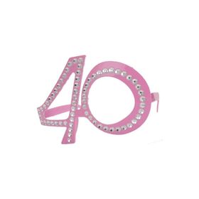 40 Yaş Pembe Parıltılı Gözlük