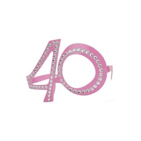 40 Yaş Pembe Parıltılı Gözlük