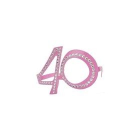 40 Yaş Pembe Parıltılı Gözlük