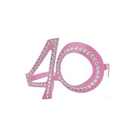40 Yaş Pembe Parıltılı Gözlük