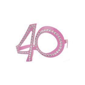 40 Yaş Pembe Parıltılı Gözlük