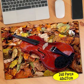 404214 Sarı Yapraklar Üstünde Keman 240 Parça Puzzle Yapboz