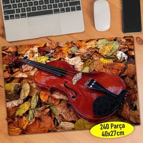 404214 Sarı Yapraklar Üstünde Keman 240 Parça Puzzle Yapboz