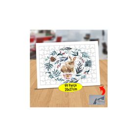 406 Yapraklar ve Paskalya Tavşanı 99 Parça Puzzle Yapboz Tablo