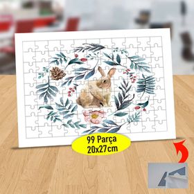 406 Yapraklar ve Paskalya Tavşanı 99 Parça Puzzle Yapboz Tablo