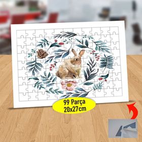 406 Yapraklar ve Paskalya Tavşanı 99 Parça Puzzle Yapboz Tablo