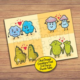 40PZ Sevgi Dolu Minikler Çocuklara Özel Puzzle Yapboz Tablo