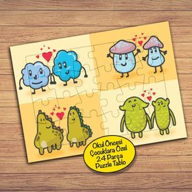 40PZ Sevgi Dolu Minikler Çocuklara Özel Puzzle Yapboz Tablo