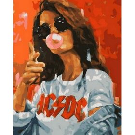 40x50 cm Rapci Kız Sayılarla Boyama Seti Çerçevesiz Duvar Sticker