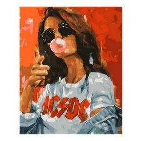40x50 cm Rapci Kız Sayılarla Boyama Seti Çerçevesiz Duvar Sticker