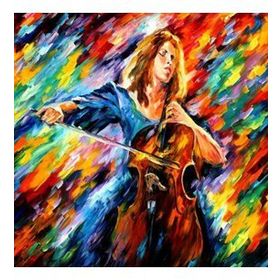 40x50 cm Renkli Kemancı Sayılarla Boyama Seti Çerçevesiz Duvar Sticker