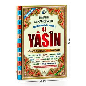 41 Yasin Bilgisayar Hatlı Türkçe Okunuşlu ve Mealli - Cami Boy - Kolektif