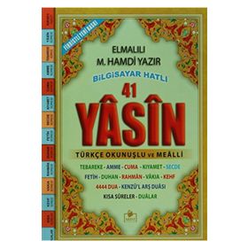41 Yasin Bilgisayar Hatlı Türkçe Okunuşlu ve Mealli - Cami Boy - Kolektif