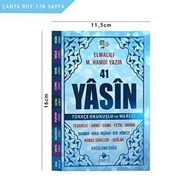 41 Yasin Çanta Boy Türkçe Okunuşlu ve Mealli Kod 39 Mavi Sesli - Elmalılı Muhammed Hamdi Yazır