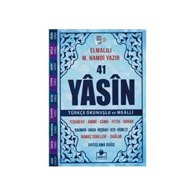 41 Yasin Çanta Boy Türkçe Okunuşlu ve Mealli Kod 39 Mavi Sesli - Elmalılı Muhammed Hamdi Yazır