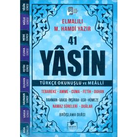 41 Yasin Çanta Boy Türkçe Okunuşlu ve Mealli Kod 39 Mavi Sesli - Elmalılı Muhammed Hamdi Yazır