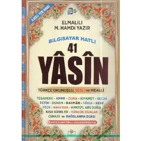 41 Yasin Fihristli Bilgisayar Hatlı Türkçe Okunuşlu ve Sesli Mealli - Cami Boy - Kolektif